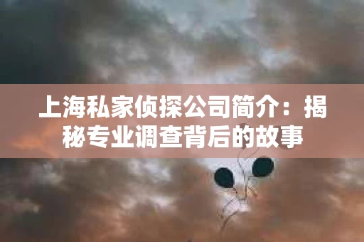 上海私家侦探公司简介：揭秘专业调查背后的故事