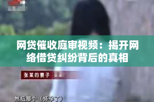 网贷催收庭审视频：揭开网络借贷纠纷背后的真相