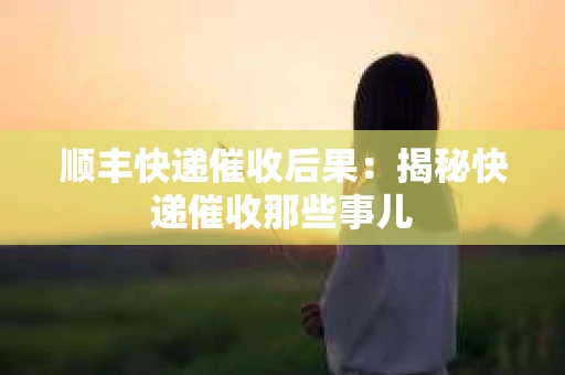 顺丰快递催收后果：揭秘快递催收那些事儿