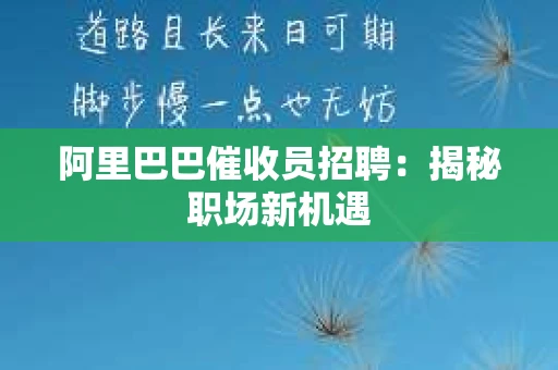 阿里巴巴催收员招聘：揭秘职场新机遇