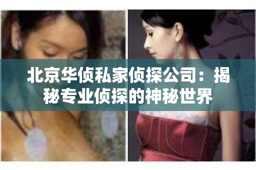 北京华侦私家侦探公司：揭秘专业侦探的神秘世界
