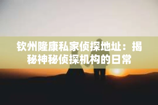 钦州隆康私家侦探地址：揭秘神秘侦探机构的日常