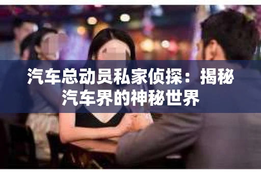 汽车总动员私家侦探：揭秘汽车界的神秘世界